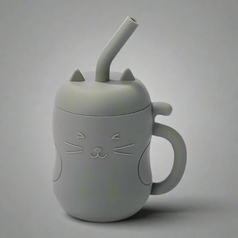 Grey silicone toddler cup