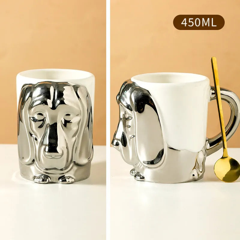 Gold Plated Dog Ceramic Mug - Mugs from Dear Cece - Just £22.99! Shop now at Dear Cece