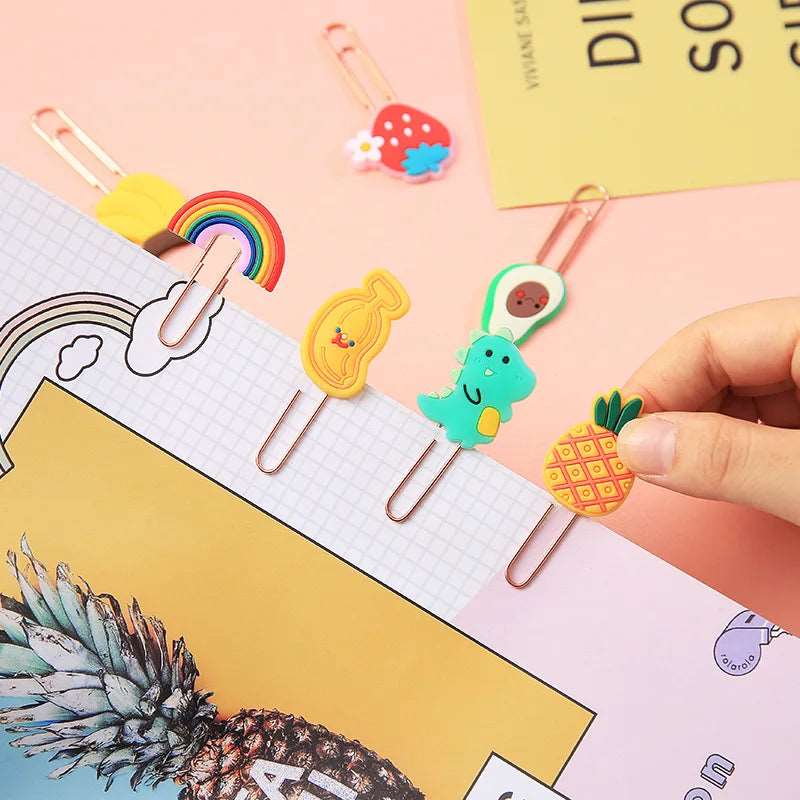 10 pcs set Cute Cartoon Fruit Animal Mini Paper Clips - Paper Clips from Dear Cece - Just £7.99! Shop now at Dear Cece