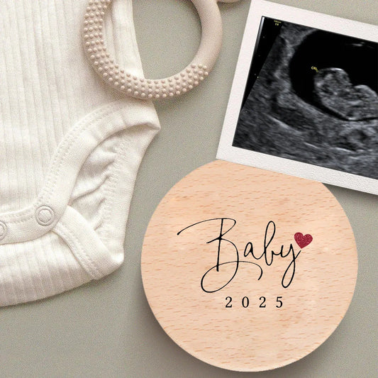 Baby 2025 Wooden Coaster Baby Birth Announcement