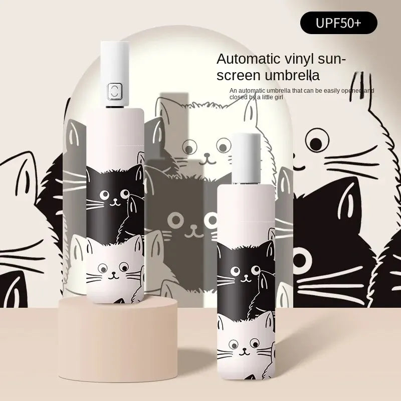 Hello Cat Print Folding Travel Umbrella - Umbrella from Dear Cece - Just £18.99! Shop now at Dear Cece