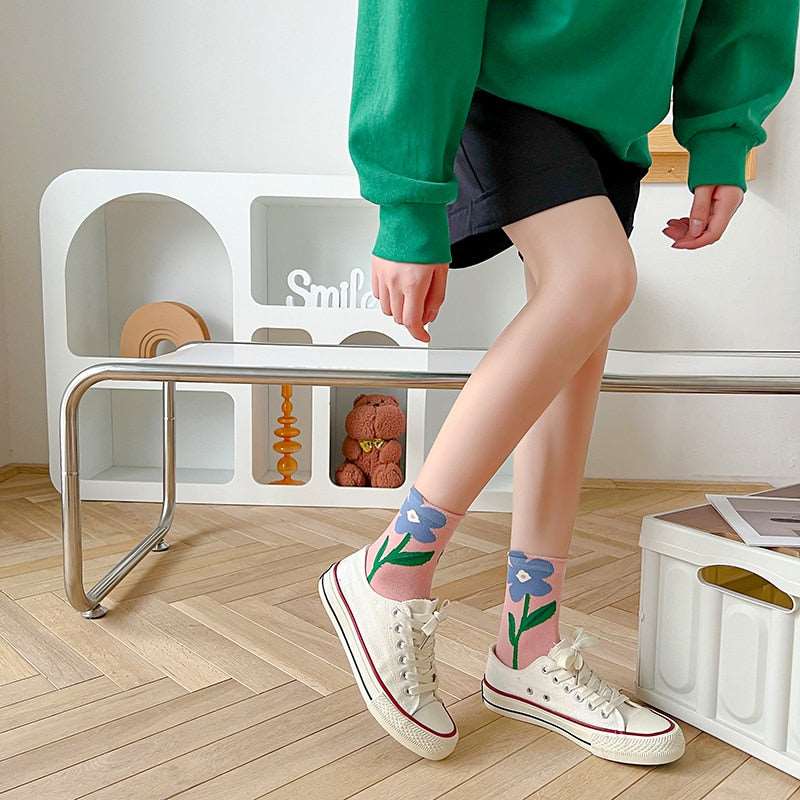 Womens Cute Floral Ankle Socks - Socks from Dear Cece - Just £6.99! Shop now at Dear Cece