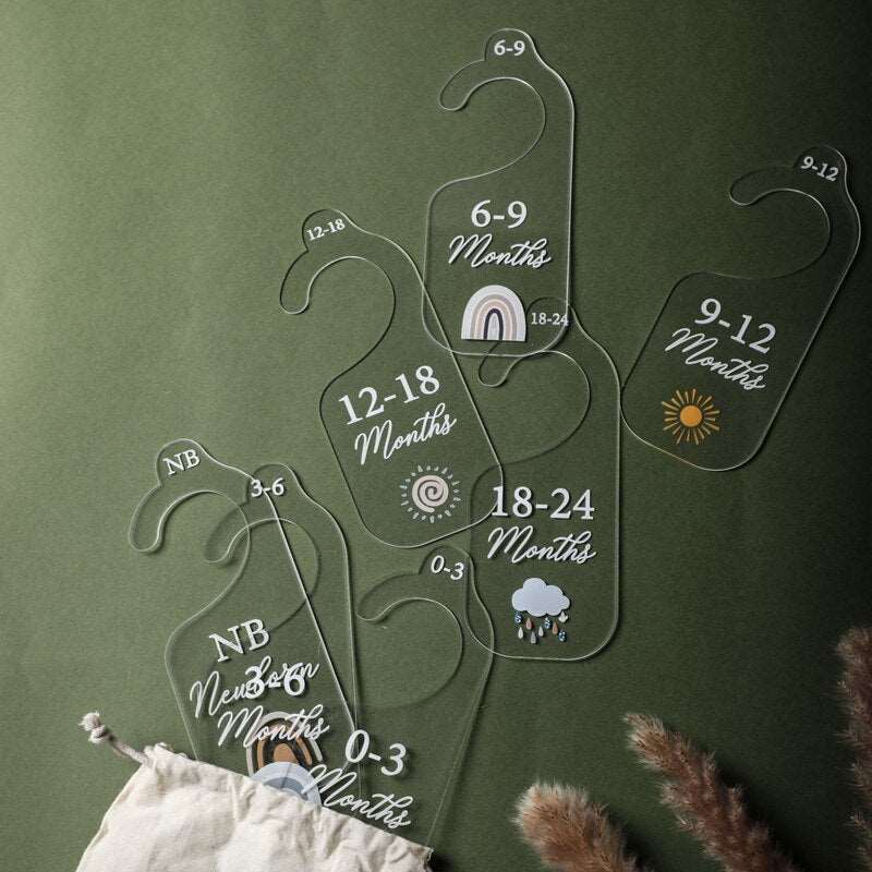 Nursery Wardrobe Dividers 7Pcs Set Acrylic 0-24 Months - Baby Storage from Dear Cece - Just £9.99! Shop now at Dear Cece