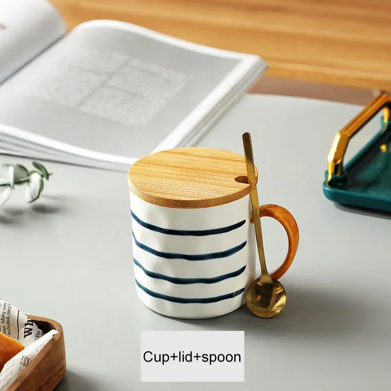 Handcrafted Japanese Ceramic Mug With Spoon & Lid - Mugs from Dear Cece - Just £18.99! Shop now at Dear Cece
