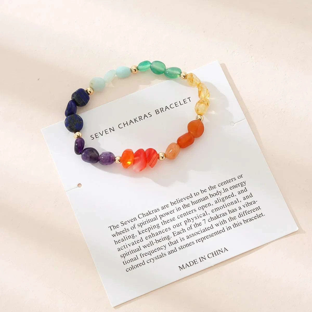 Natural Stone Seven Chakra Bracelet - Bracelets from Dear Cece - Just £7.99! Shop now at Dear Cece