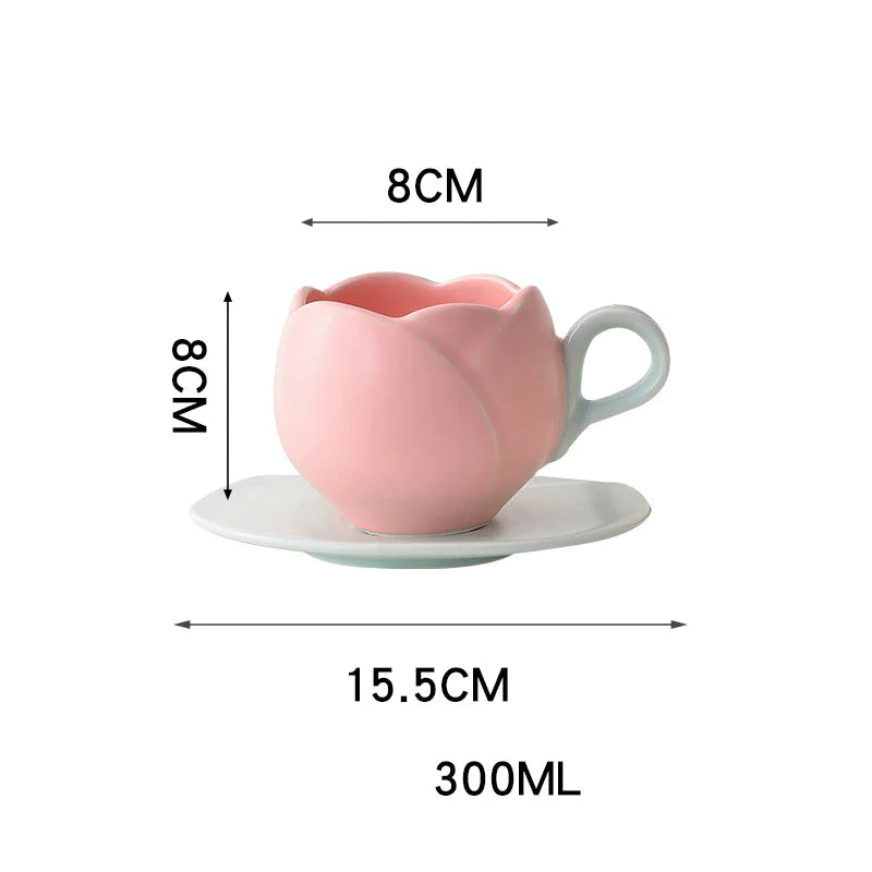 Vintage Spring Tulip Coffee Cup and Saucer - Mug Gift Set - Mugs from Dear Cece - Just £22.99! Shop now at Dear Cece