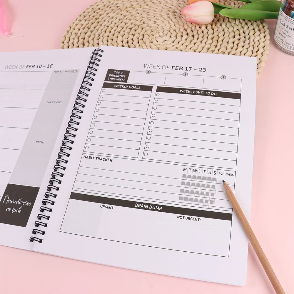 2025 Funny ADHD Planner For Adults:12 Month Family Calendar