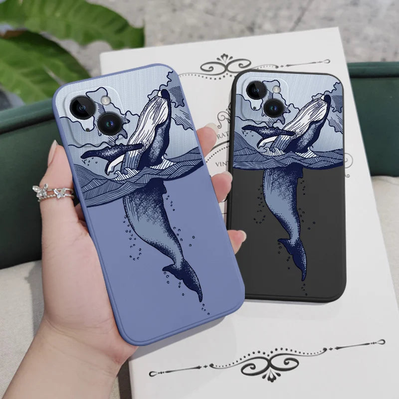 Cosmic Whale Jumping Silicone iPhone Case - phone case from Dear Cece - Just £12.99! Shop now at Dear Cece