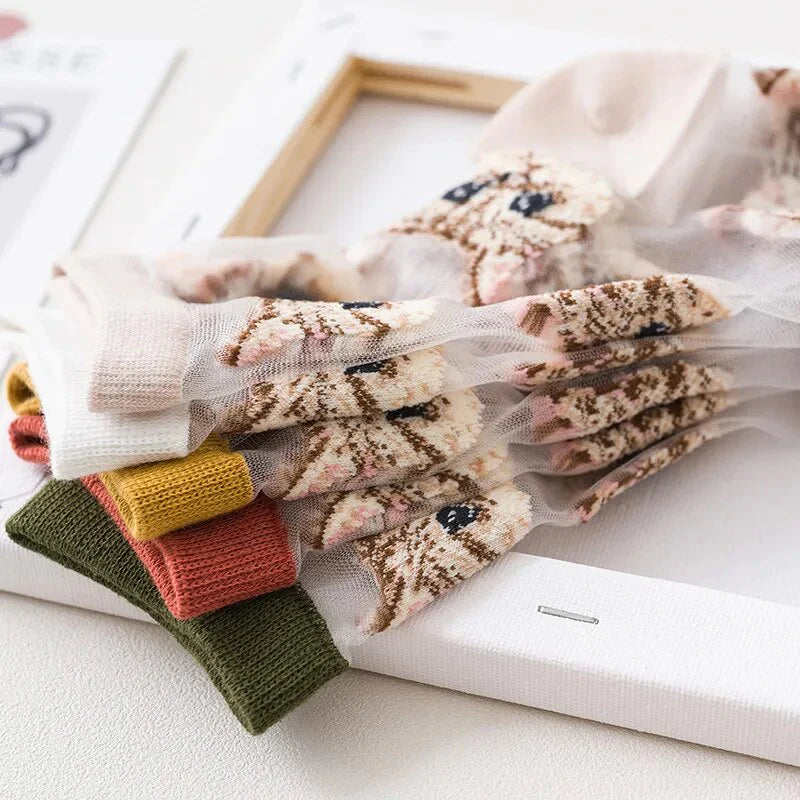 transparent cat face socks. Gifts for cat lovers