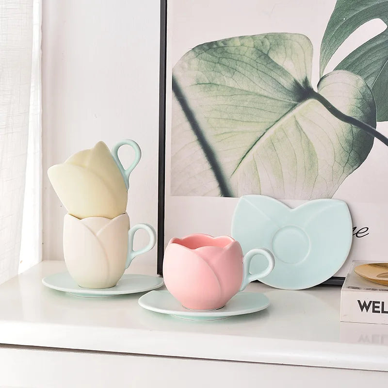 Vintage Spring Tulip Coffee Cup and Saucer - Mug Gift Set - Mugs from Dear Cece - Just £22.99! Shop now at Dear Cece