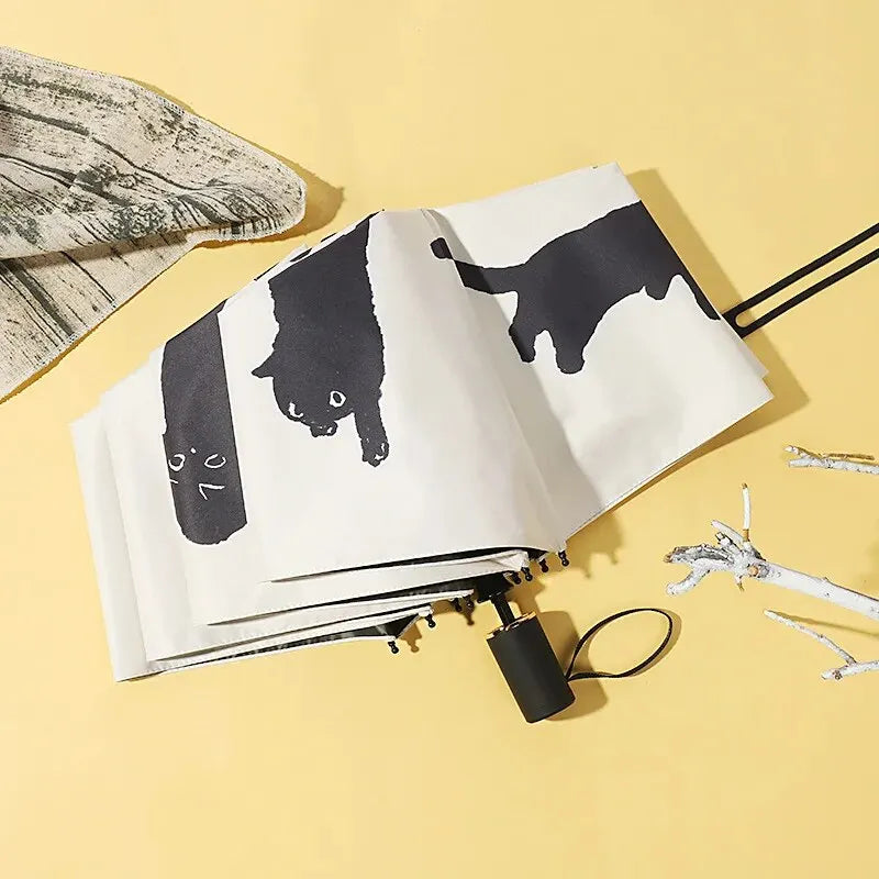 Hello Cat Print Folding Travel Umbrella - Umbrella from Dear Cece - Just £18.99! Shop now at Dear Cece