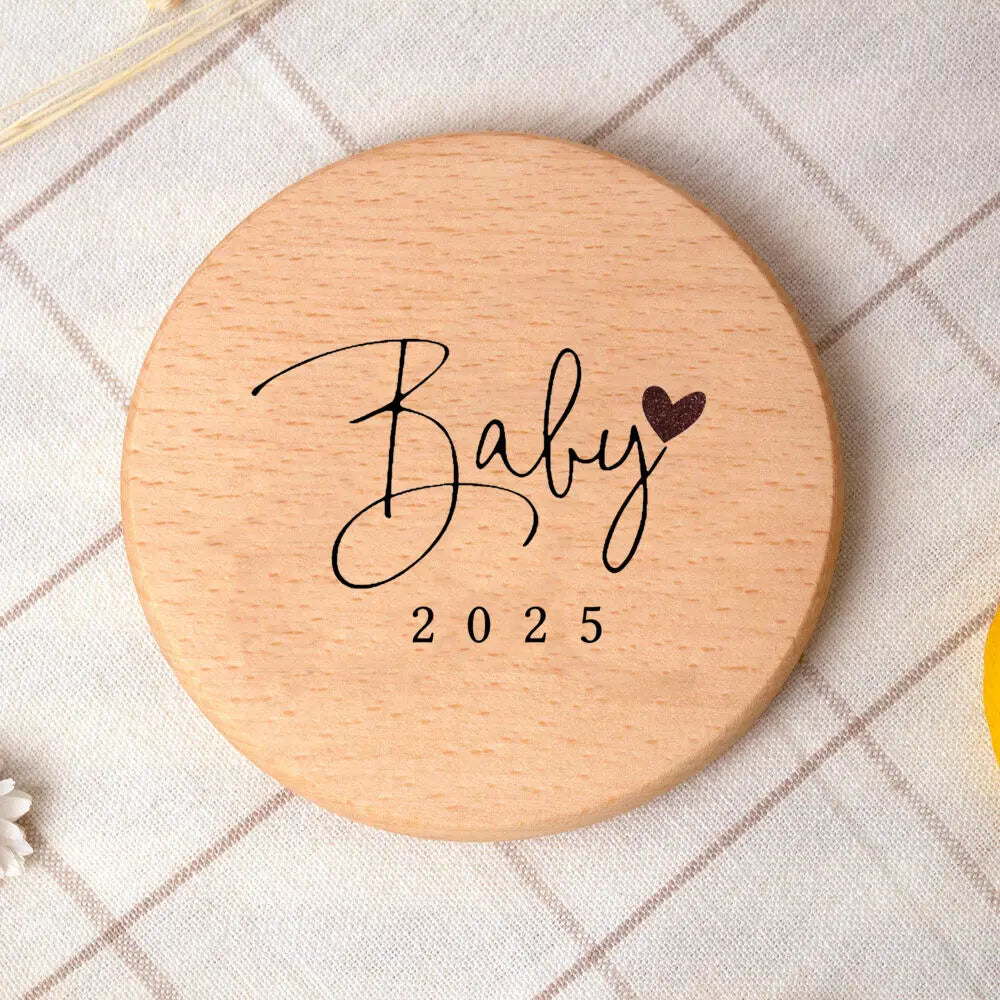 Baby 2025 Wooden Coaster Baby Birth Announcement
