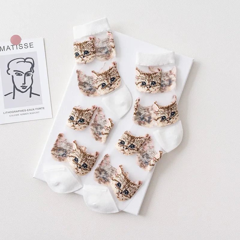 kitty cat face socks