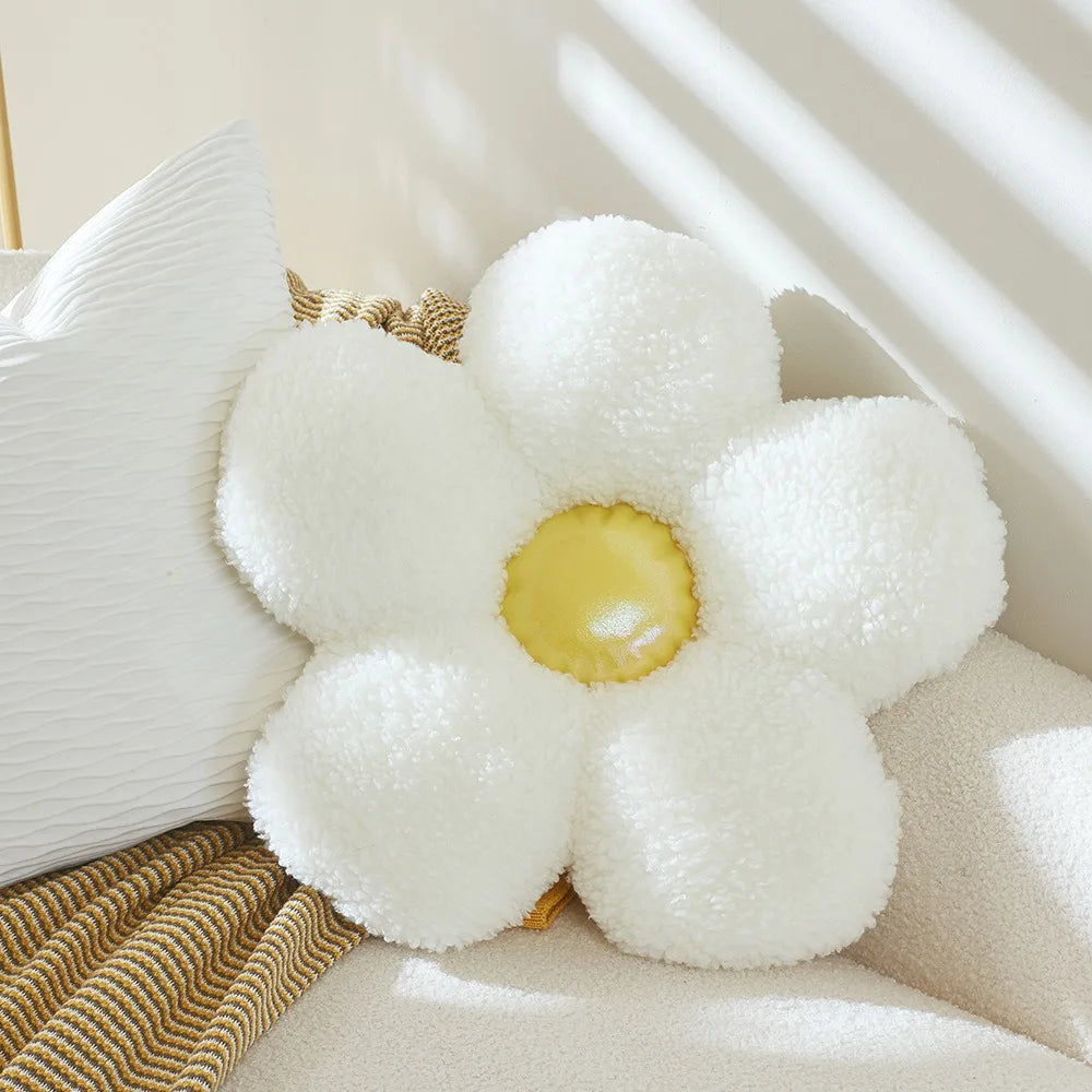 yellow daisy flower cushion