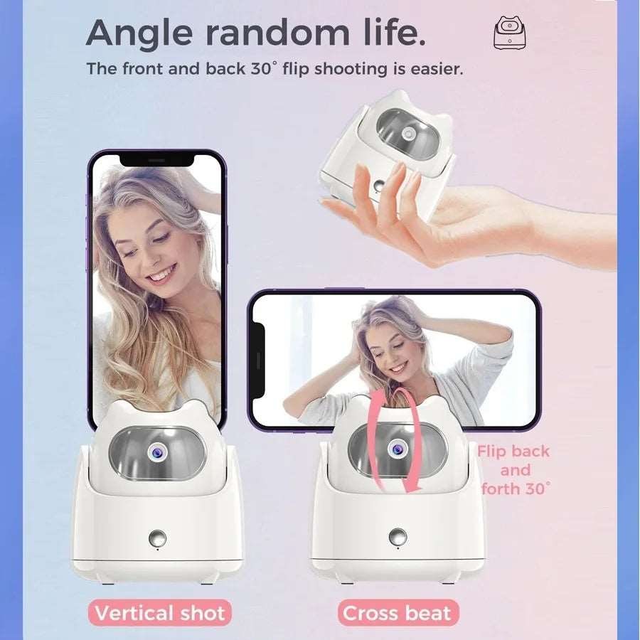 White auto face tracking phone holder