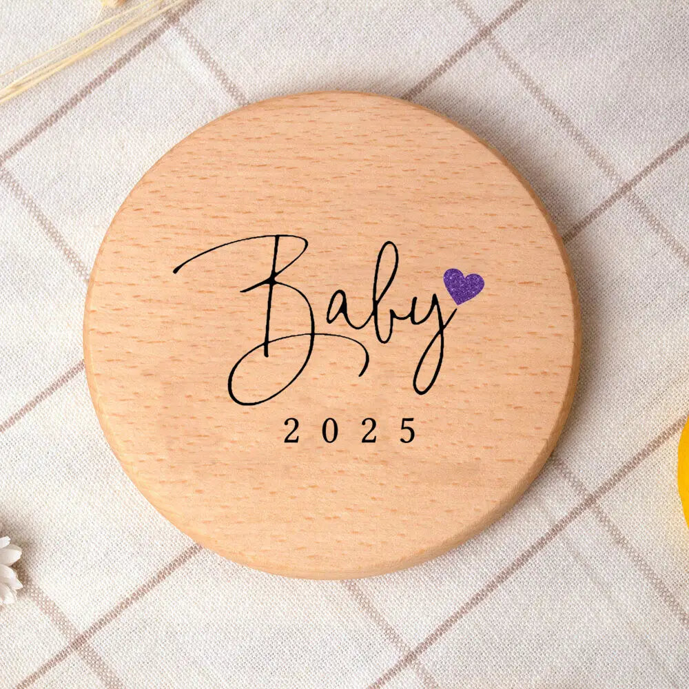 Baby 2025 Wooden Coaster Baby Birth Announcement