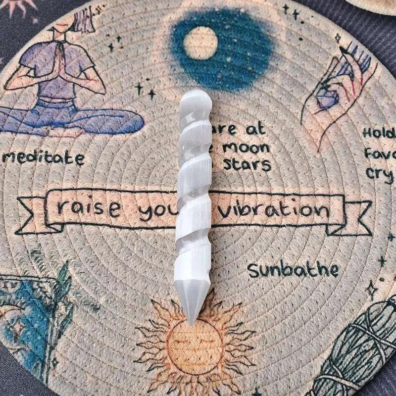 Natural Selenite Crystal Wand - High Energy Crystal for Healing and Meditation - Crystal Healing from Dear Cece - Just £14.99! Shop now at Dear Cece