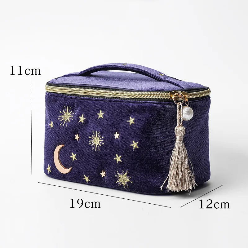 Navy Velvet Cosmic Cosmetic Bag - cosmetic bags from Dear Cece - Just £22.99! Shop now at Dear Cece
