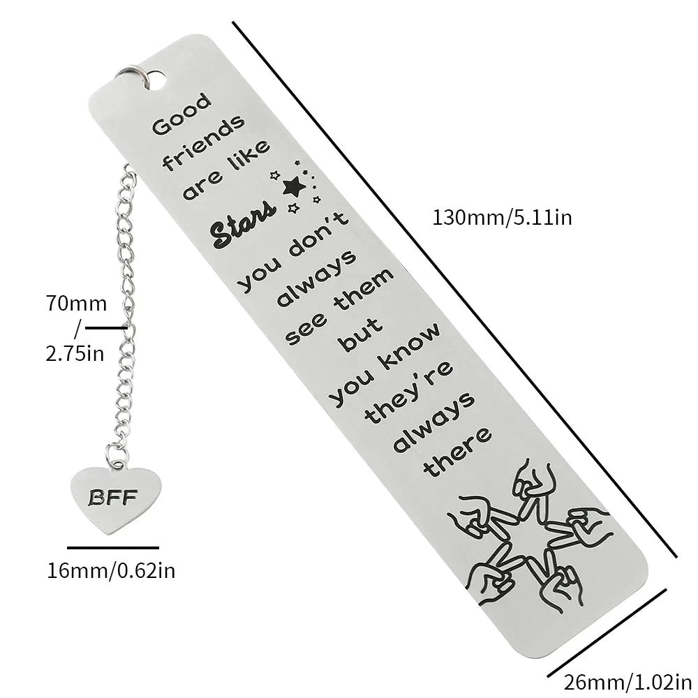 Best Friend Metal Bookmark dimensions