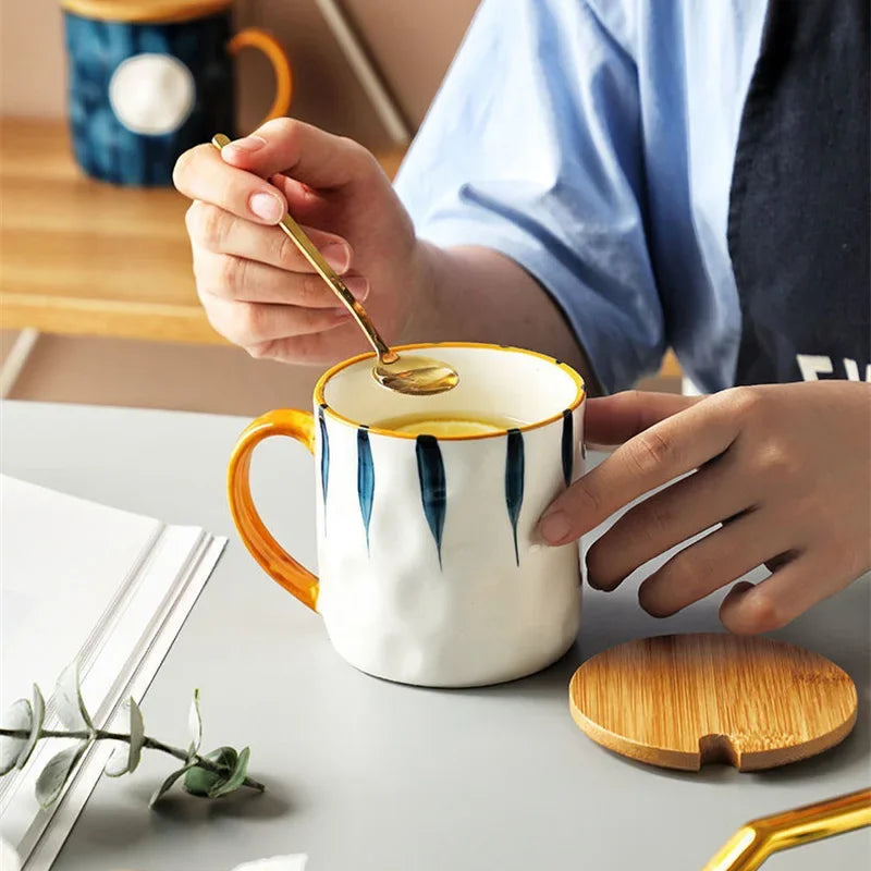 Handcrafted Japanese Ceramic Mug With Spoon & Lid - Mugs from Dear Cece - Just £18.99! Shop now at Dear Cece