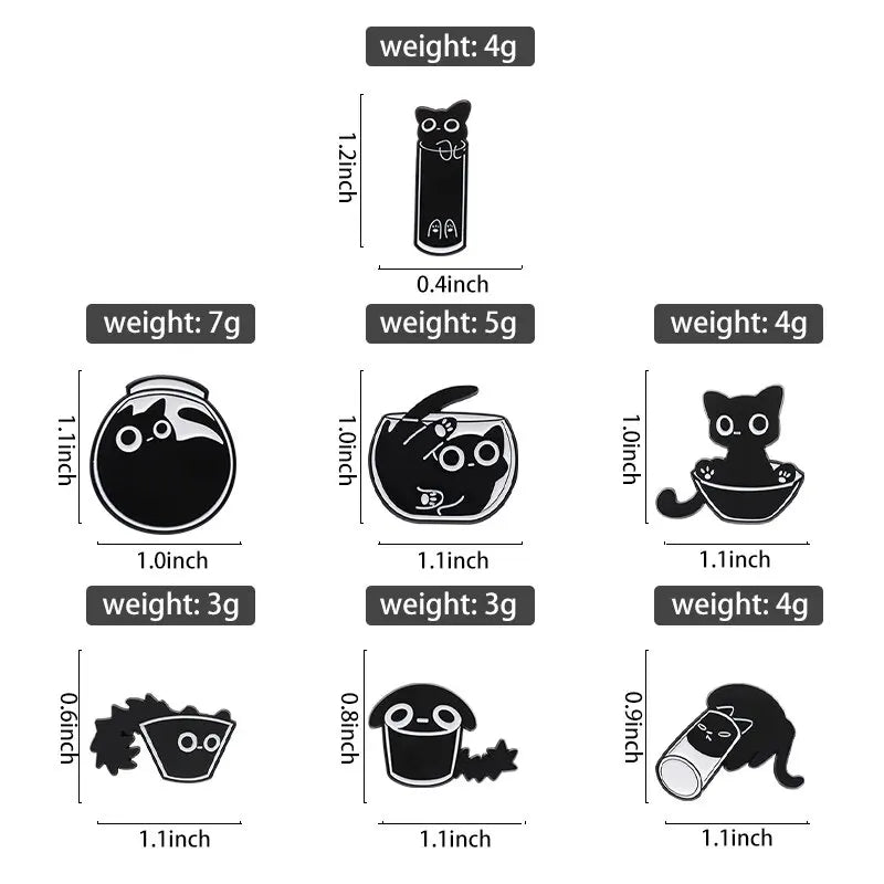 Cute Black Cat Enamel Pins Set - Brooches from Dear Cece - Just £9.99! Shop now at Dear Cece