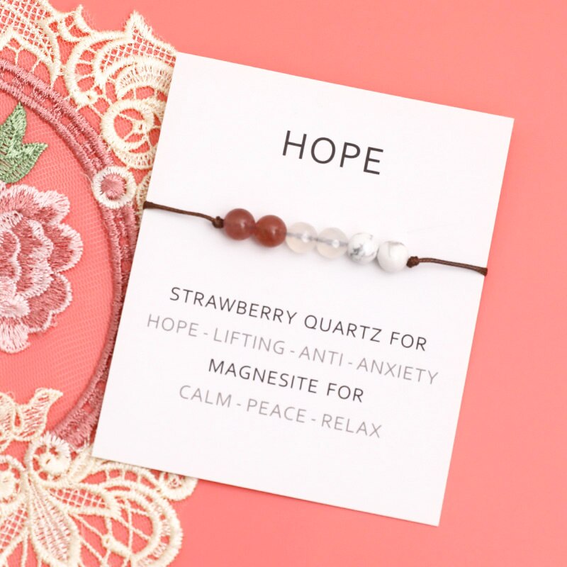 Hope Natural Healing Strawberry Quartz Bracelet - Jewellery from Dear Cece - Just £8.99! Shop now at Dear Cece