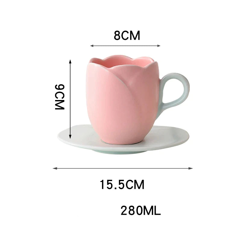 Vintage Spring Tulip Coffee Cup and Saucer - Mug Gift Set - Mugs from Dear Cece - Just £22.99! Shop now at Dear Cece