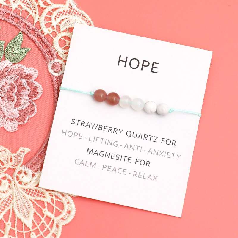 Hope Natural Healing Strawberry Quartz Bracelet - Jewellery from Dear Cece - Just £8.99! Shop now at Dear Cece
