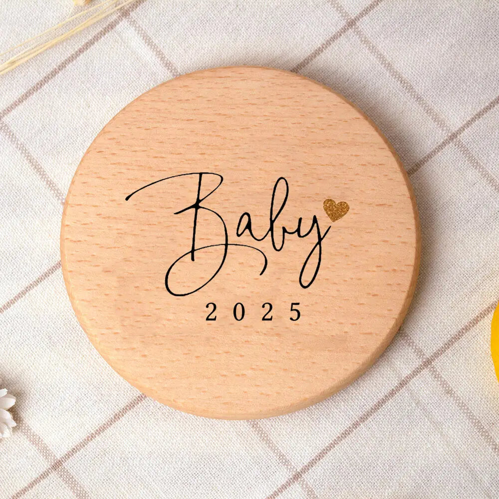 Baby 2025 Wooden Coaster Baby Birth Announcementv