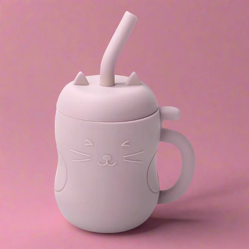 pink cat toddler cup