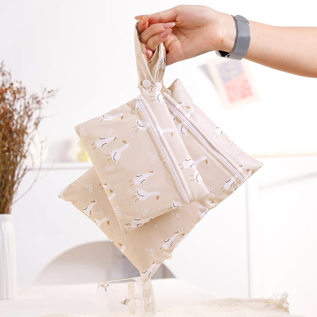 Recycled Fabric Waterproof Nappy Bag - 3PCS Set