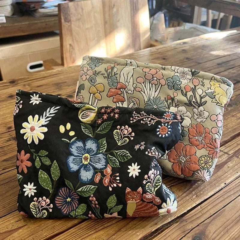 Embroidered Jacquard Clutch Makeup Cosmetic Bag - cosmetic bags from Dear Cece - Just £14.99! Shop now at Dear Cece
