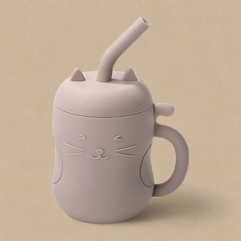 Eco Friendly Leakproof Silicone Toddler Water Bottle - Cat - Baby Storage from Dear Cece - Just £12.99! Shop now at Dear Cece