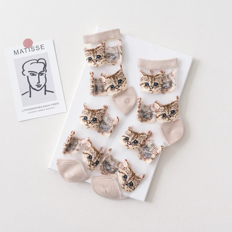 Transparent Cute Cat Socks - Thoughtful cat lovers gifts