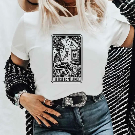 True Crime Junkie Tarot Card Print T-shirt - T Shirts from Dear Cece - Just £17.99! Shop now at Dear Cece
