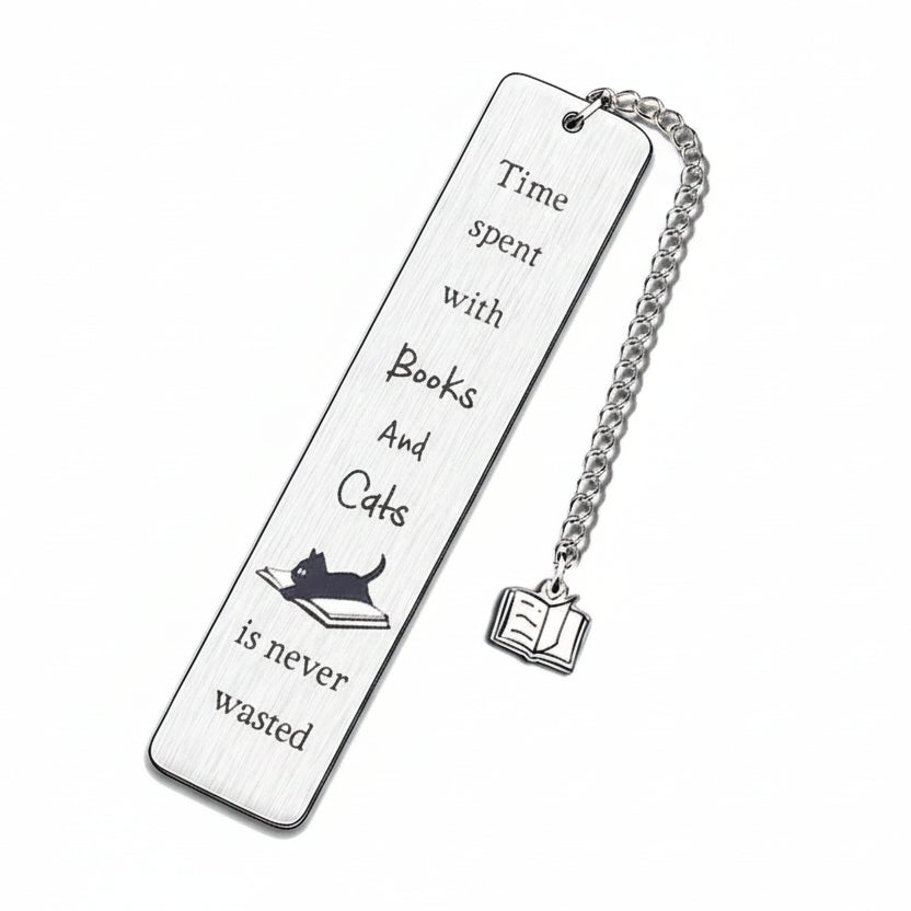 Stainless Steel Books and Cats Bookmark - Bookmarks from Dear Cece - Just £8.99! Shop now at Dear Cece
