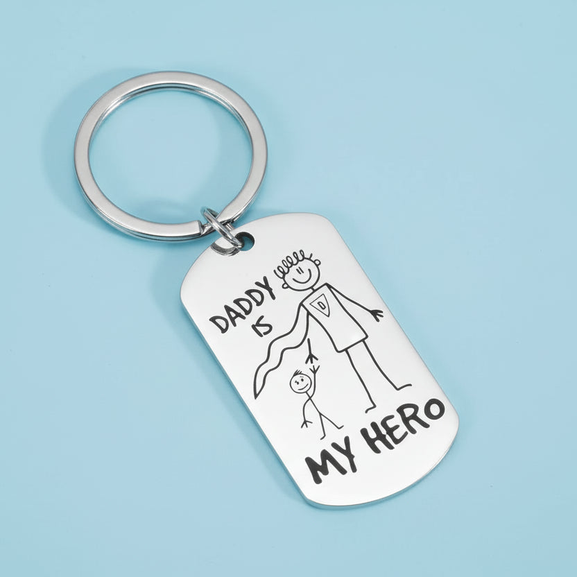Daddy is my Hero Father's Day Keychain - Keychains from Dear Cece - Just £8.99! Shop now at Dear Cece