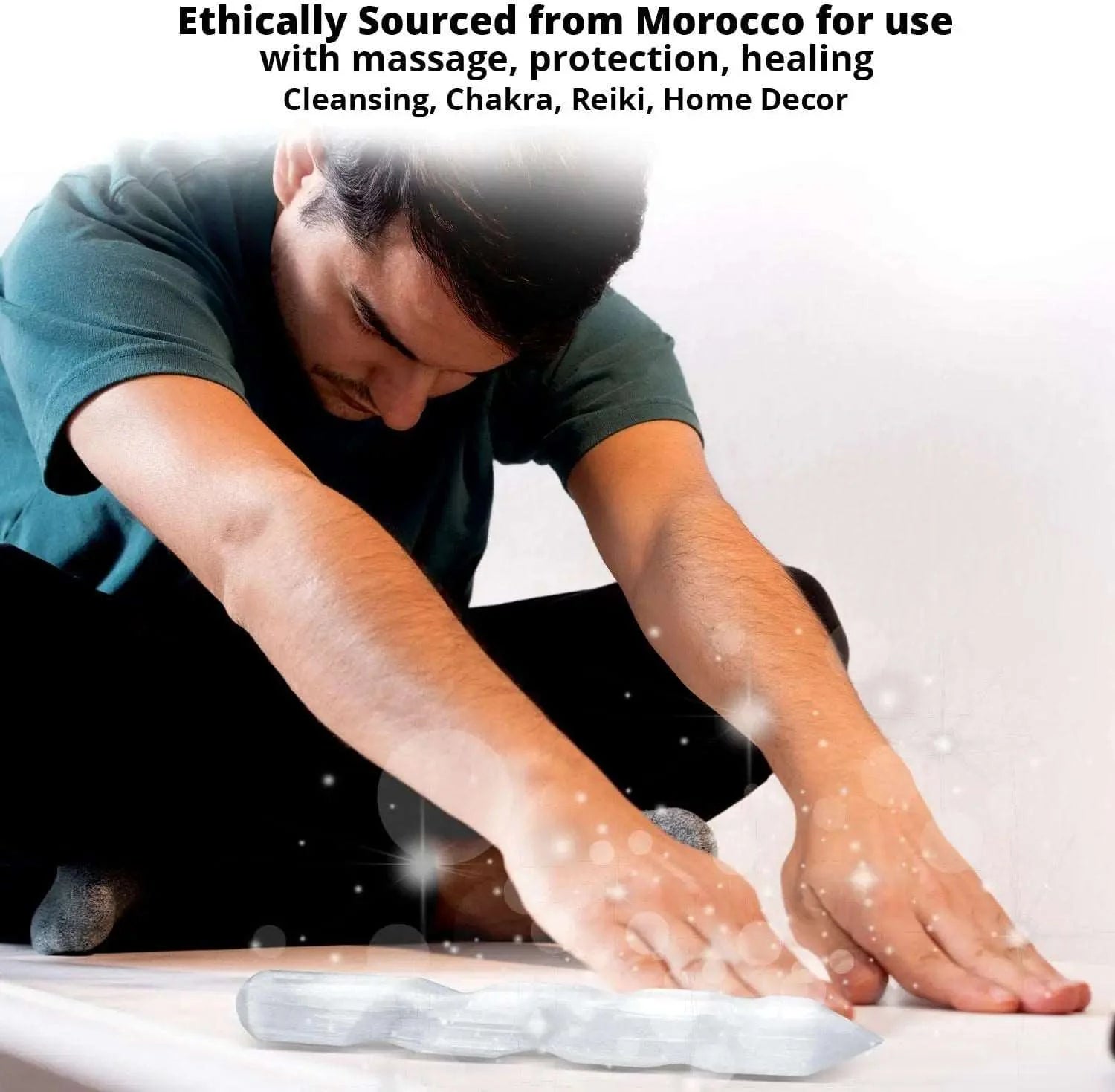 Natural Selenite Crystal Wand - High Energy Crystal for Healing and Meditation - Crystal Healing from Dear Cece - Just £14.99! Shop now at Dear Cece