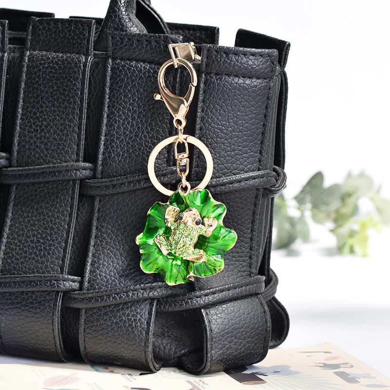 Rhinestone Lilypad Frog Keychain - Keychains from Dear Cece - Just £11.99! Shop now at Dear Cece