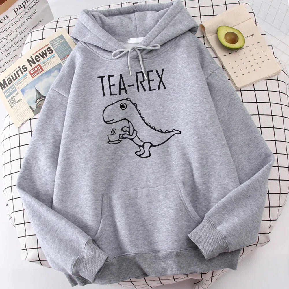 Tea Rex Dinosaur Print Hoodie - Hoodies from Dear Cece - Just £24.99! Shop now at Dear Cece