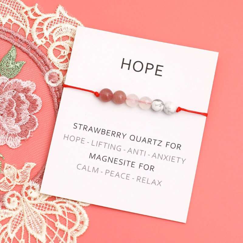 Hope Natural Healing Strawberry Quartz Bracelet - Jewellery from Dear Cece - Just £8.99! Shop now at Dear Cece