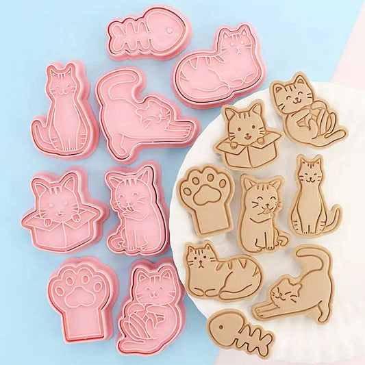 Cat Cookie Cutters Plastic 8Pcs/set - kitchen Accessories from Dear Cece - Just £9.99! Shop now at Dear Cece