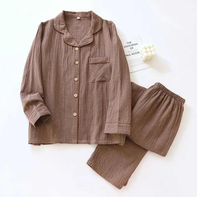 Brown pajama set on a white background