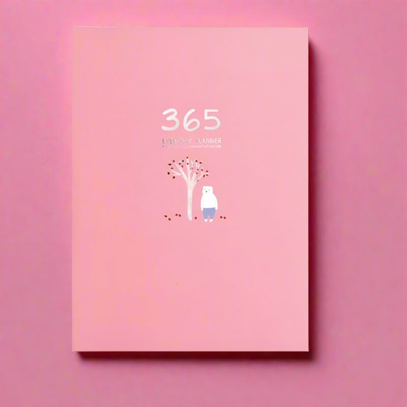 pink undated year planner