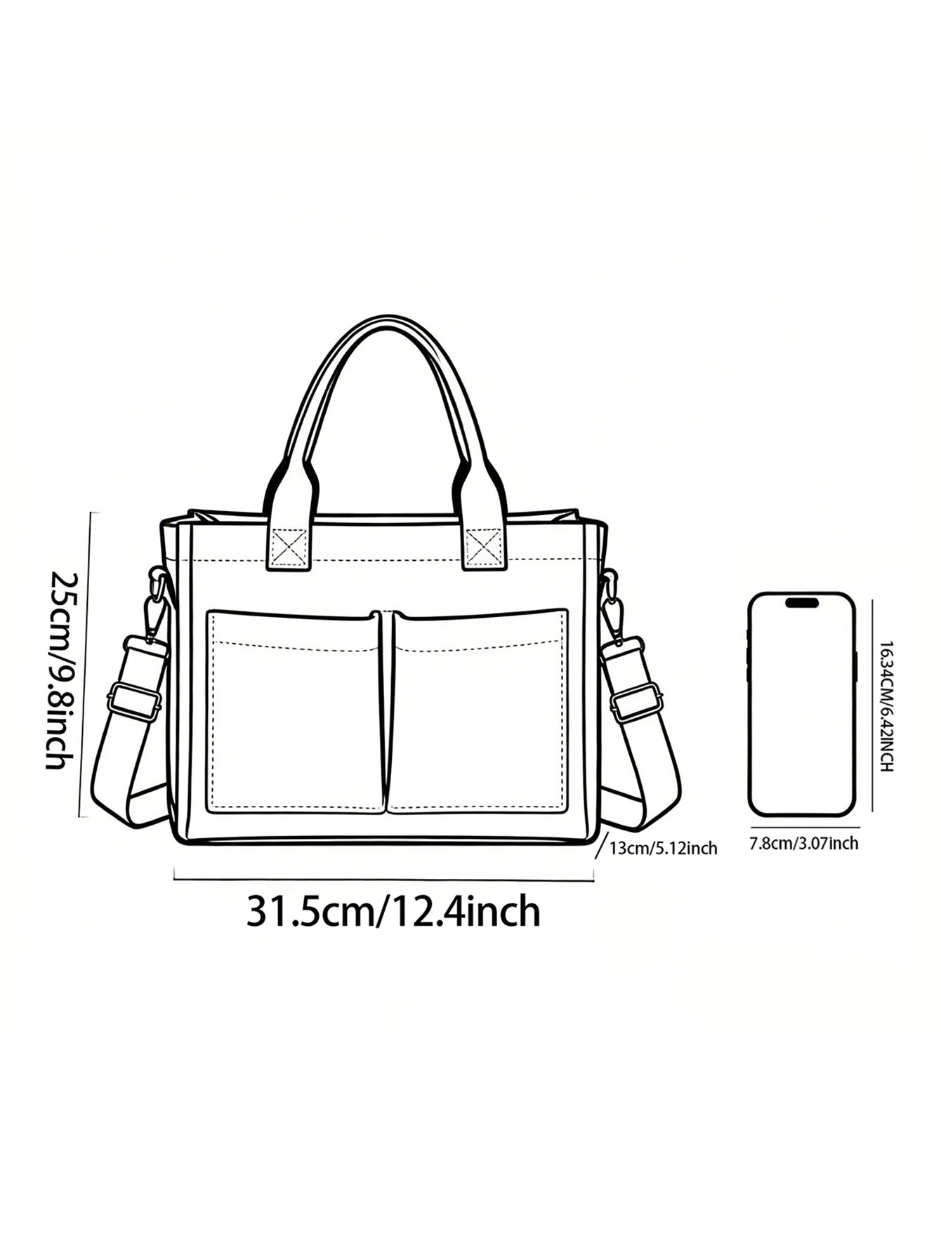 Frog Print Corduroy Tote Bag