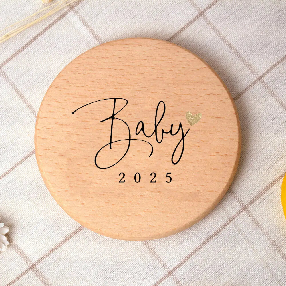 Baby 2025 Wooden Coaster Baby Birth Announcement