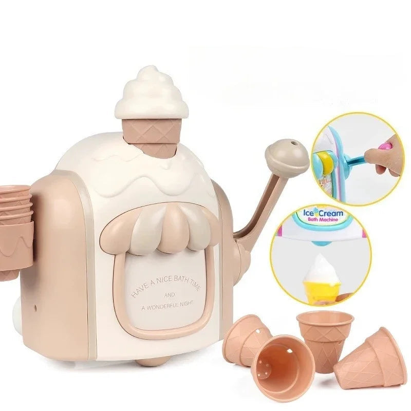 Bubble ice cream machine with detachable cups on a white background