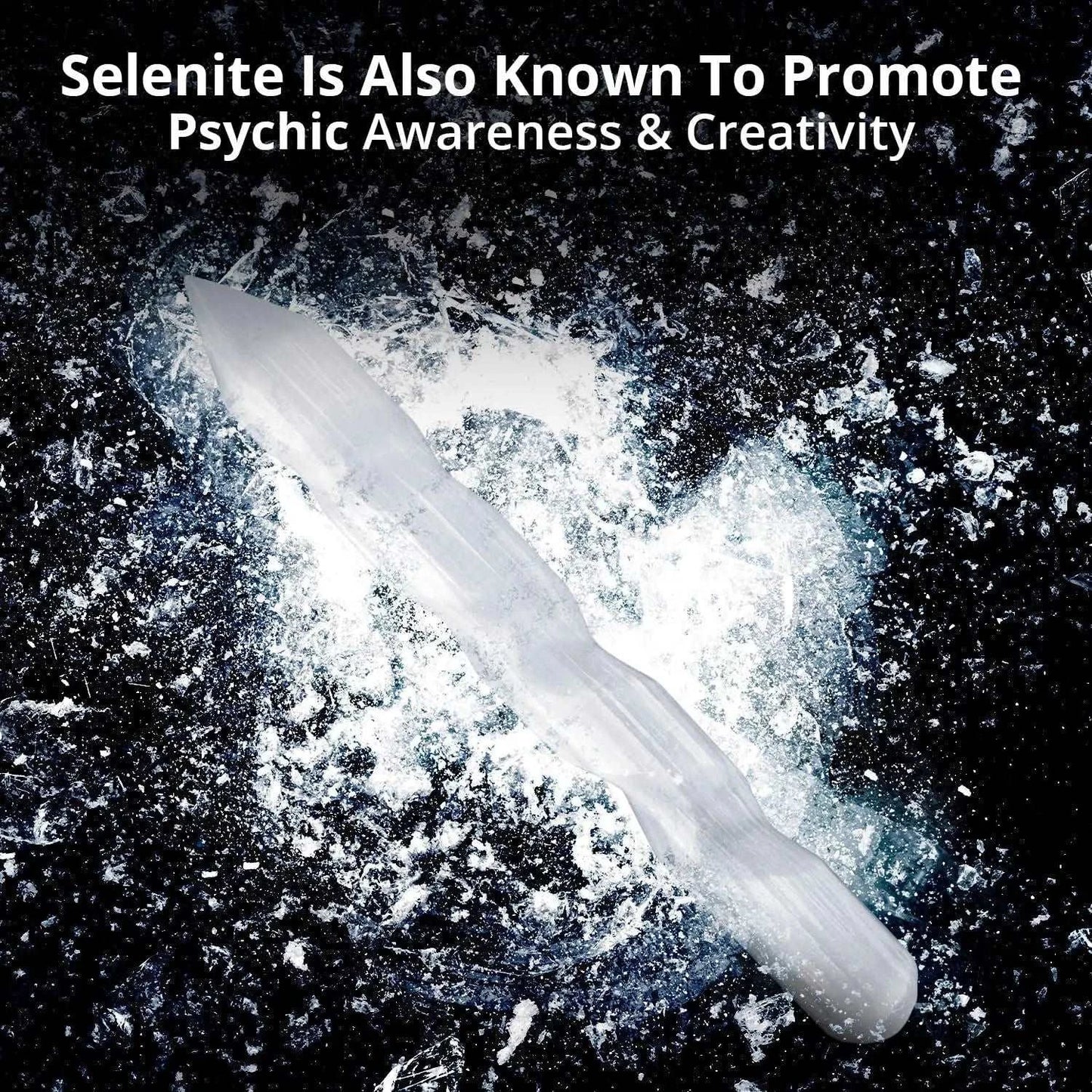 Natural Selenite Crystal Wand - High Energy Crystal for Healing and Meditation - Crystal Healing from Dear Cece - Just £14.99! Shop now at Dear Cece