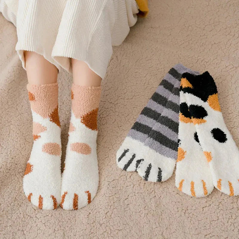 Plush Cat Paw Feet Cotton Socks - Socks from Dear Cece - Just £8.99! Shop now at Dear Cece