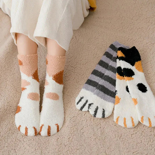 Plush Cat Paw Feet Cotton Socks - Socks from Dear Cece - Just £8.99! Shop now at Dear Cece